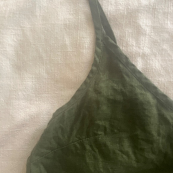 Not Perfect Linen Green 100% Linen Cami - Picture 2 of 6
